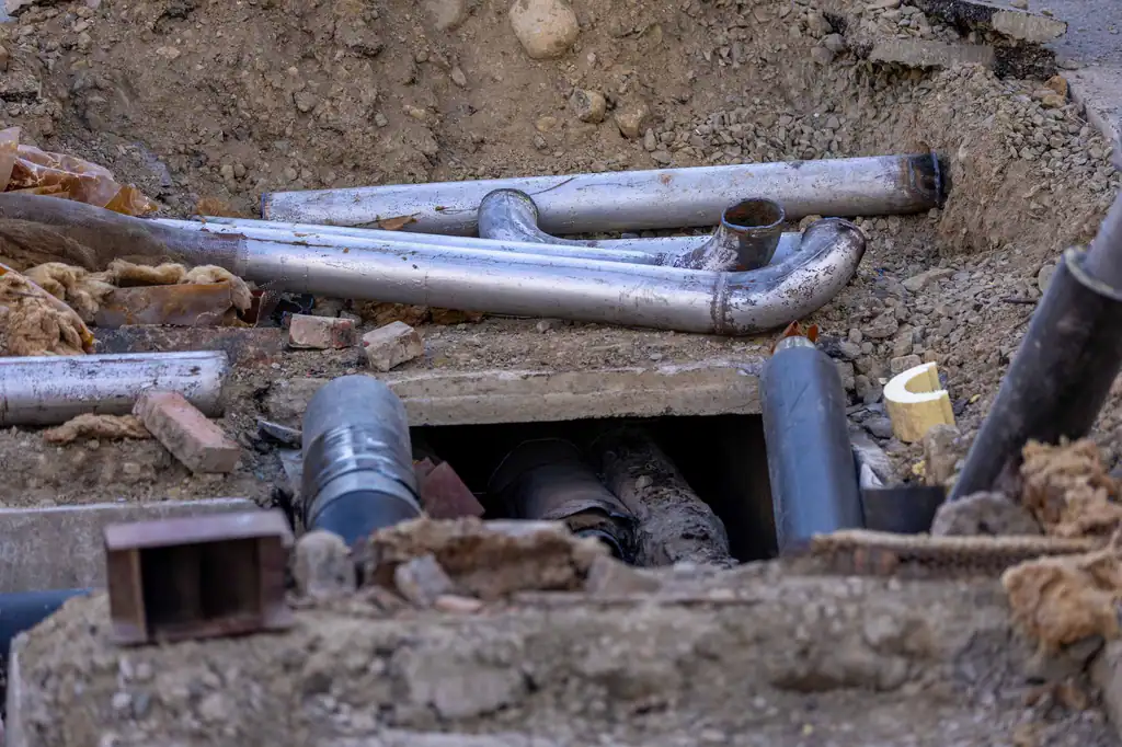 Exposed drainage pipework during a drain repair, The Drain Masters Swindon